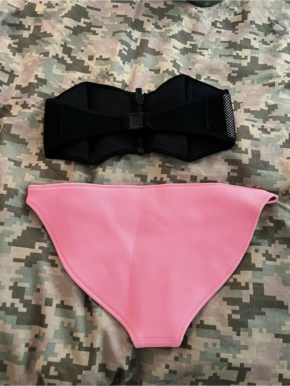 Triangl swimwear Pink and Black Neoprene Bikini Set